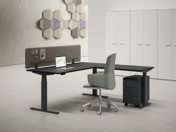 TOLEDO - Height-adjustable melamine workstation desk by DVO