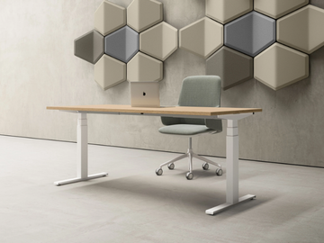 TOLEDO - Height-adjustable rectangular melamine office desk by DVO