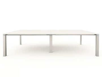 VERTIGO - Rectangular glass and aluminium meeting table with cable management by DVO