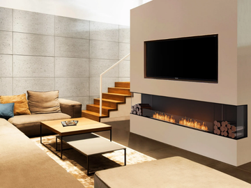 FLEX 122BY BX2 - Bioethanol steel Fireplace insert with Panoramic Glass by EcoSmart Fire