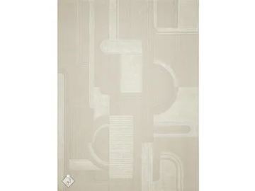 MAYER SELENITE - Rectangular wool and silk rug with geometric shapes by Edition Bougainville