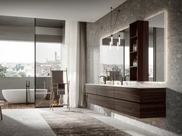 NIK 002 - Wall-mounted vanity unit with drawers by Edoné by Agorà