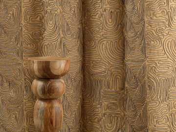 BALÉARES - LLENYA - Embroidered linen fabric by Élitis
