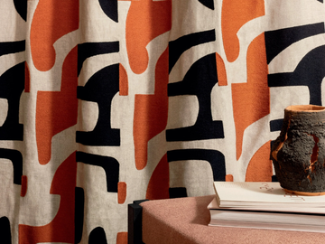 CANCUN - Linen fabric with graphic pattern for curtains by Élitis