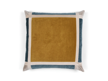 MELIE - Geometric square velvet cushion by Élitis