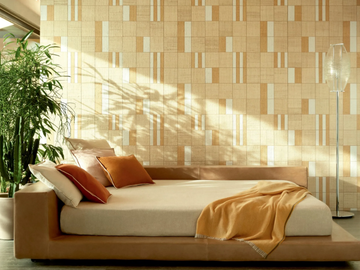 MERIDA - PARTITURA - Raffia wall fabric with graphic pattern by Élitis