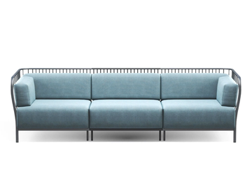 CANNOLÈ - 3 seater fabric garden sofa by Emu