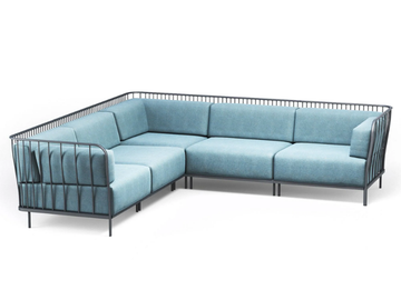 CANNOLÈ - Sectional 5 seater fabric garden sofa by Emu