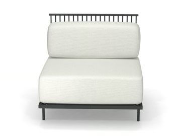 CANNOLÈ - Upholstered fabric garden armchair by Emu