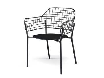 LYZE - Stainless steel garden chair with armrests by Emu