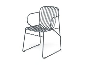 RIVIERA - Steel garden chair with armrests by Emu