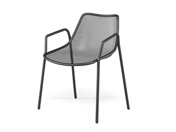 ROUND - Stackable garden chair with armrests by Emu