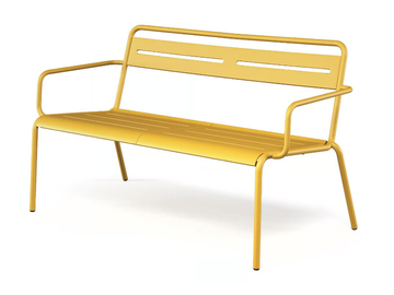 STAR - Steel garden bench with armrests by Emu