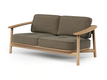 TWINS - 2 seater fabric garden sofa with teak frame by Emu