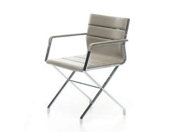 FOCUS - Leather chair with armrests by ENNE