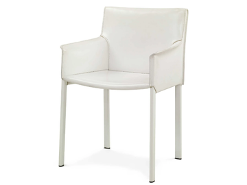 BILBAO - Tanned leather chair with armrests by ENRICO PELLIZZONI