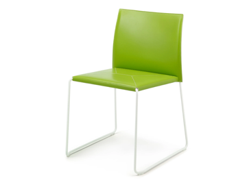 BIZZY - Stackable tanned leather chair by ENRICO PELLIZZONI