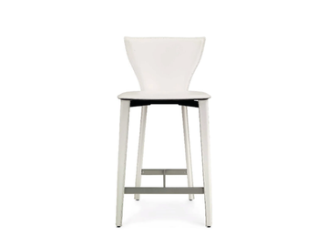 CARLOTTA - High tanned leather stool with footrest by ENRICO PELLIZZONI