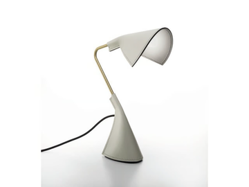 DUFFY - LED tanned leather table lamp by ENRICO PELLIZZONI
