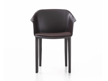 EVA - Tanned leather chair with armrests by ENRICO PELLIZZONI