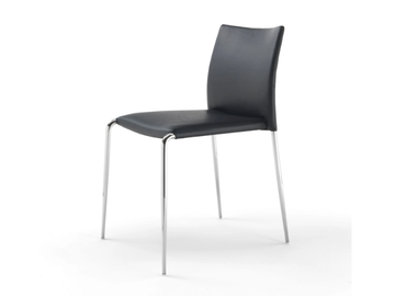 GAZZELLA - Stackable tanned leather chair by ENRICO PELLIZZONI
