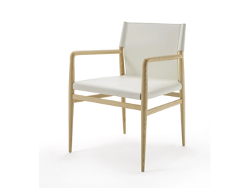 LEDERMANN - Tanned leather chair with armrests by ENRICO PELLIZZONI