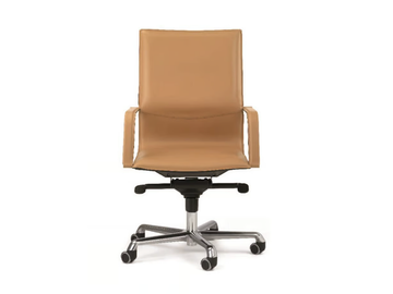 LYBRA - Height-adjustable tanned leather office chair by ENRICO PELLIZZONI