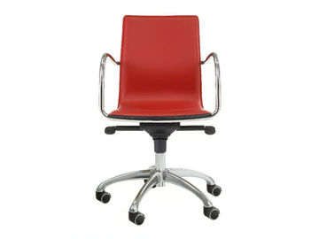 MICAD - Height-adjustable tanned leather office chair by ENRICO PELLIZZONI