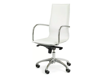 MICAD - High-back height-adjustable tanned leather office chair by ENRICO PELLIZZONI
