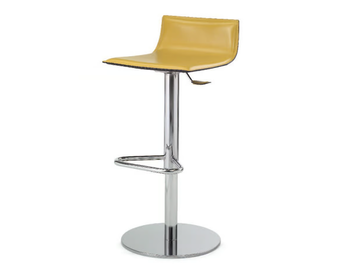 MICAD - Swivel tanned leather stool with gas lift by ENRICO PELLIZZONI