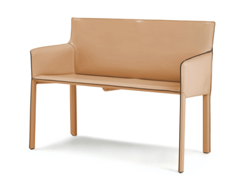 PASQUALINA - Tanned leather small sofa by ENRICO PELLIZZONI