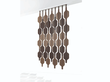 RO - Suspended divider in leather and wood by ENRICO PELLIZZONI