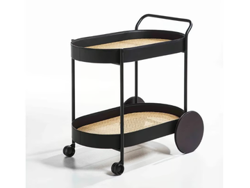 ROUTE - Tanned leather drinks trolley by ENRICO PELLIZZONI
