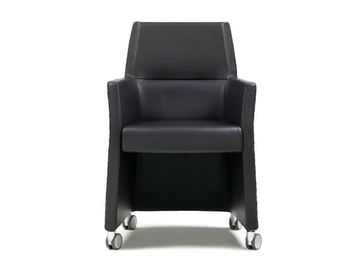 WEB - Upholstered tanned leather office chair with armrests by ENRICO PELLIZZONI