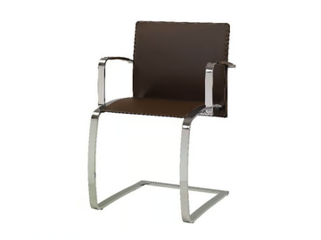 ZEN - Cantilever tanned leather chair with armrests by ENRICO PELLIZZONI