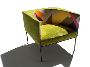 LIOLÀ - Fabric armchair with armrests by ERBA ITALIA