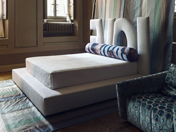 LOVE - Fabric double bed with upholstered headboard by ERBA ITALIA