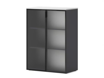 ARCADIAN - Tall glass office storage unit with hinged doors by Ersa