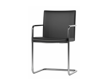 DUSK&DOWN - Cantilever leather chair with armrests by Ersa