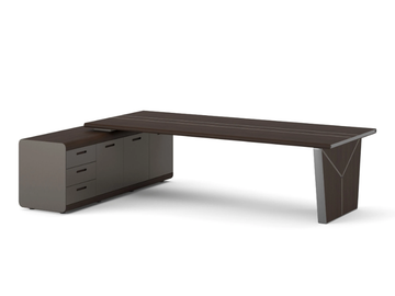 FLUX - L-shaped wooden executive desk with drawers by Ersa