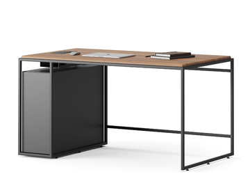 FRAME - Rectangular wooden office desk with shelves by Ersa