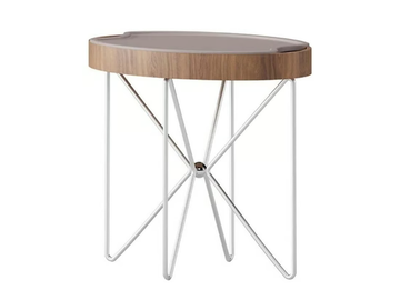KILIG - Oval wood veneer coffee table with tray by Ersa