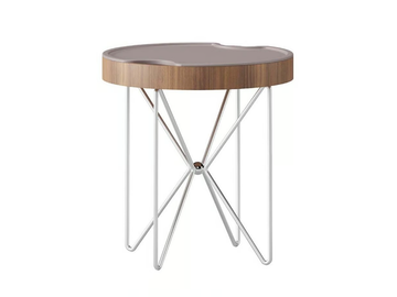 KILIG - Round wood veneer coffee table with tray by Ersa