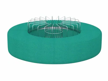 MAG - Round fabric pouf with integrated magazine rack by Ersa