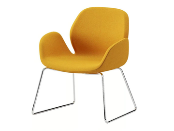 MAGNOLIA - Sled base fabric chair with armrests by Ersa