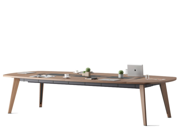 MIKADO - Oval wood veneer meeting table with cable management by Ersa