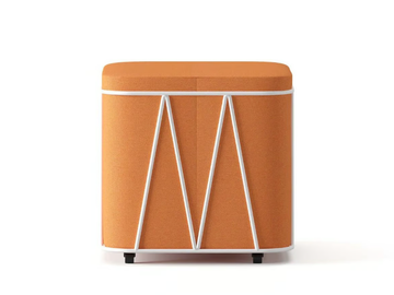 TAMBOUR - Fabric pouf with metal frame by Ersa