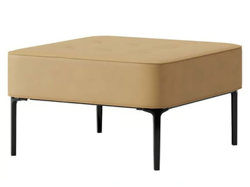 TERRA - Square leather pouf by Ersa