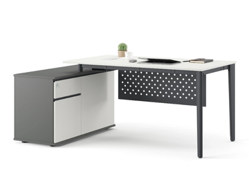 TUANA - L-shaped wooden office desk with drawers by Ersa