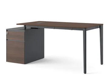 TUANA - Rectangular wooden office desk with drawers by Ersa